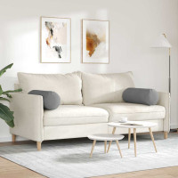 Produktbild för Bolsterkuddar 2 pcs Mörkgrå Ø 25 x 70 cm Mikrofiber Tyg