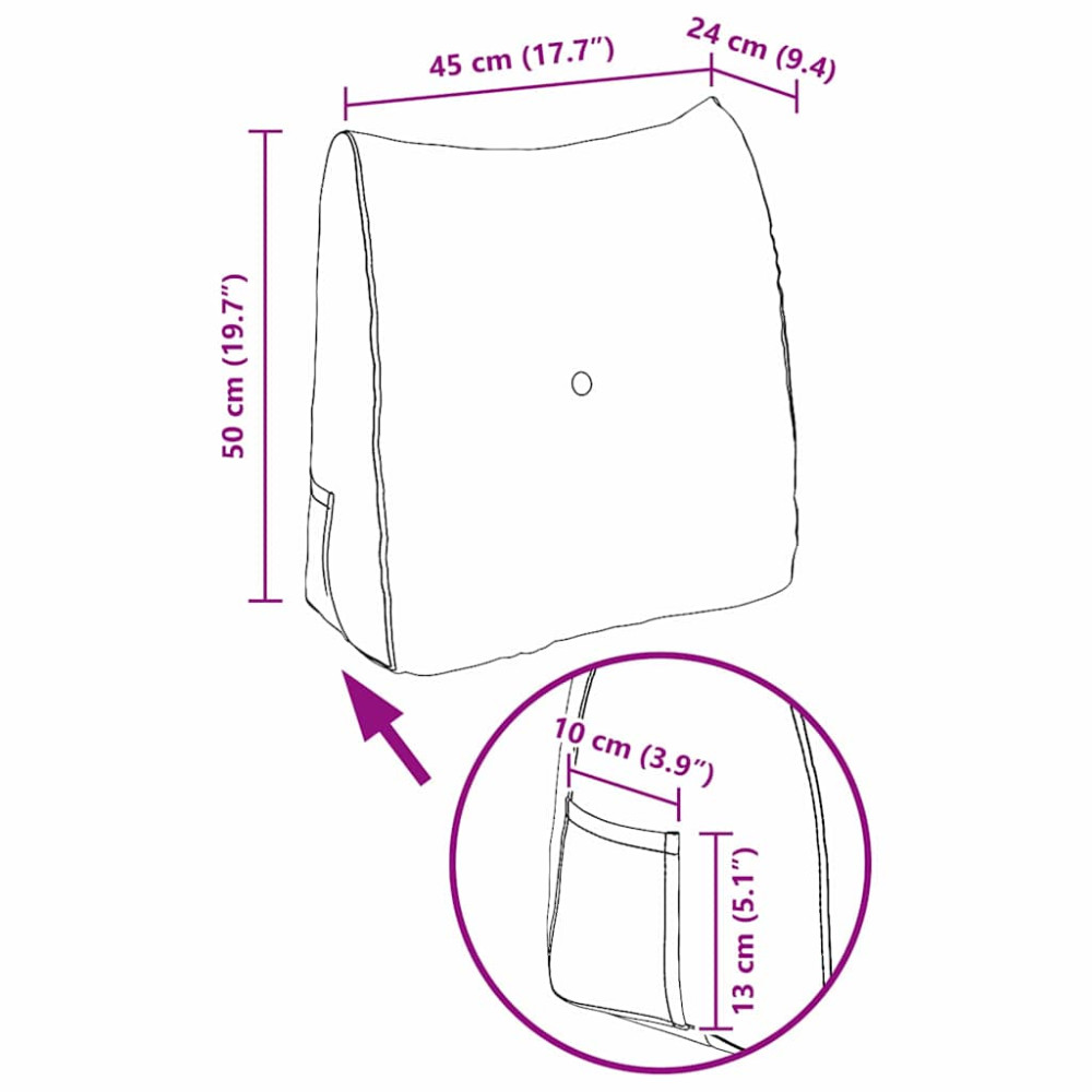 Produktbild för Ryggkudde Kräm 45 x 24 x 50 cm Sammet