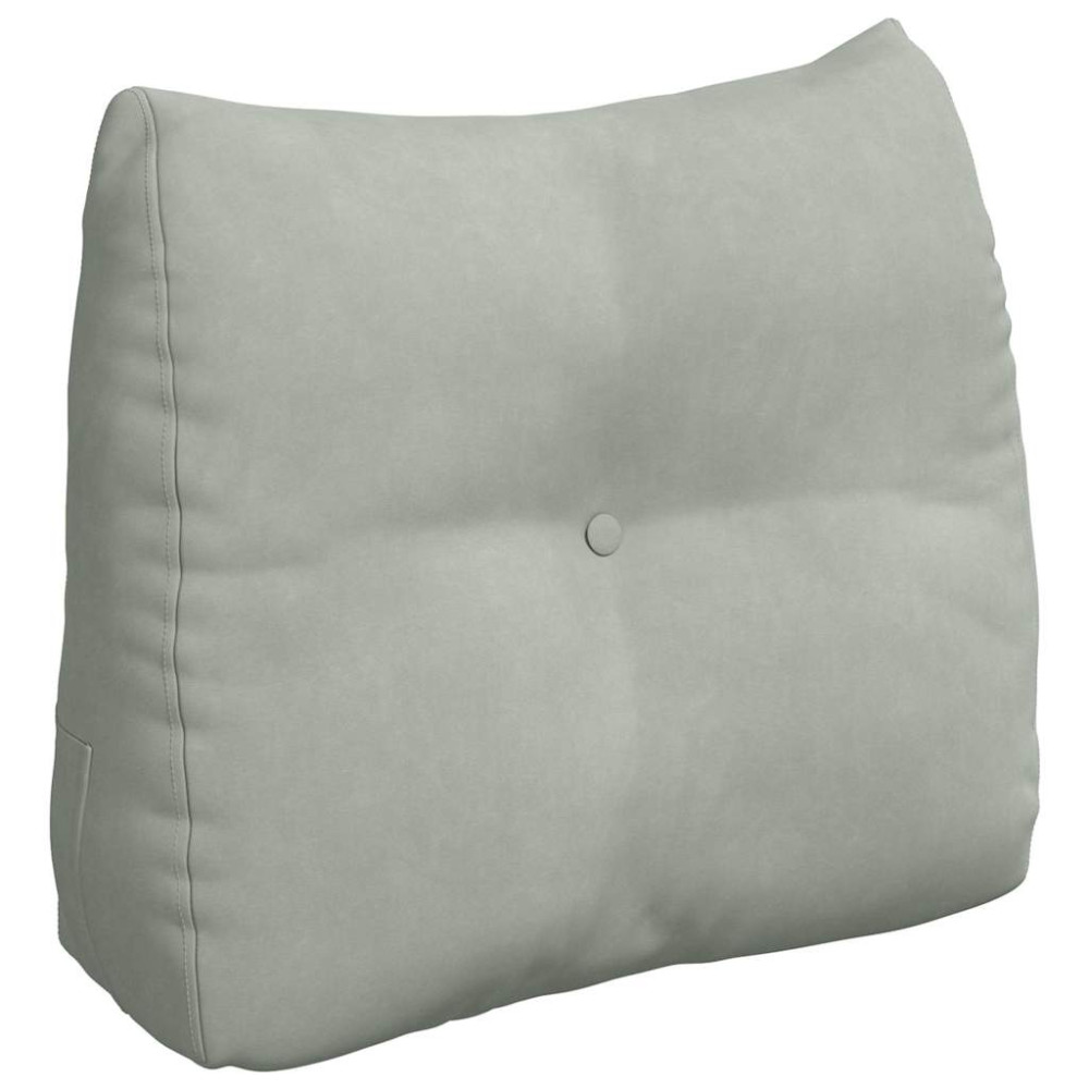 Produktbild för Ryggkudde Ljusgrå 60 x 24 x 50 cm Sammet