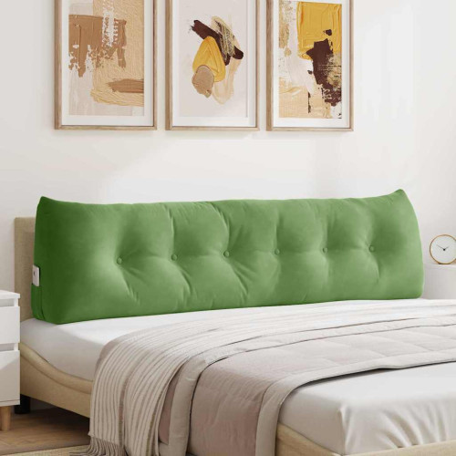 vidaXL Ryggkudde Ljusgrön 180 x 24 x 50 cm Sammet