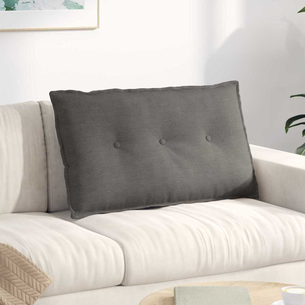 Produktbild för Ryggkudde Ljusgrå 80 x 50 cm Kordread tyg