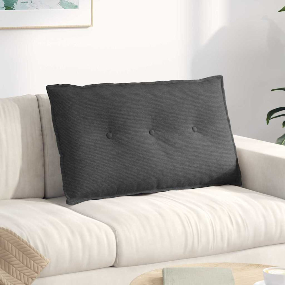 Produktbild för Ryggkudde Mörkgrå 80 x 50 cm Kordread tyg