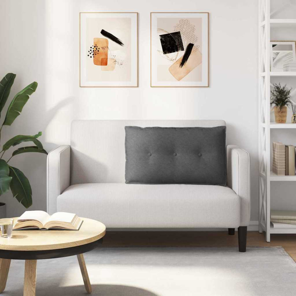 Produktbild för Ryggkudde Mörkgrå 80 x 50 cm Kordread tyg