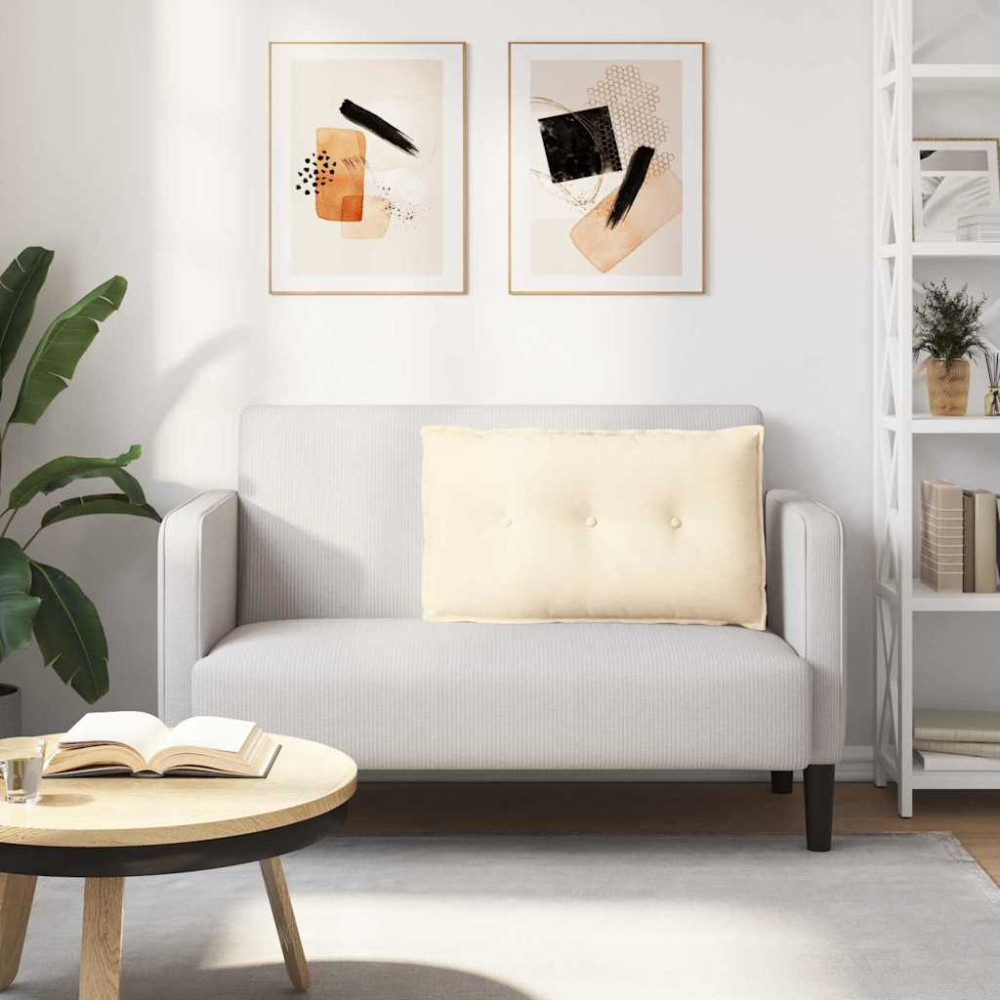 Produktbild för Ryggkudde Kräm 80 x 50 cm Kordread tyg