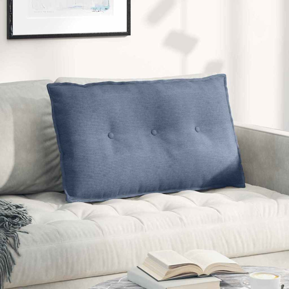 Produktbild för Ryggkudde Blå 80 x 50 cm Kordread tyg
