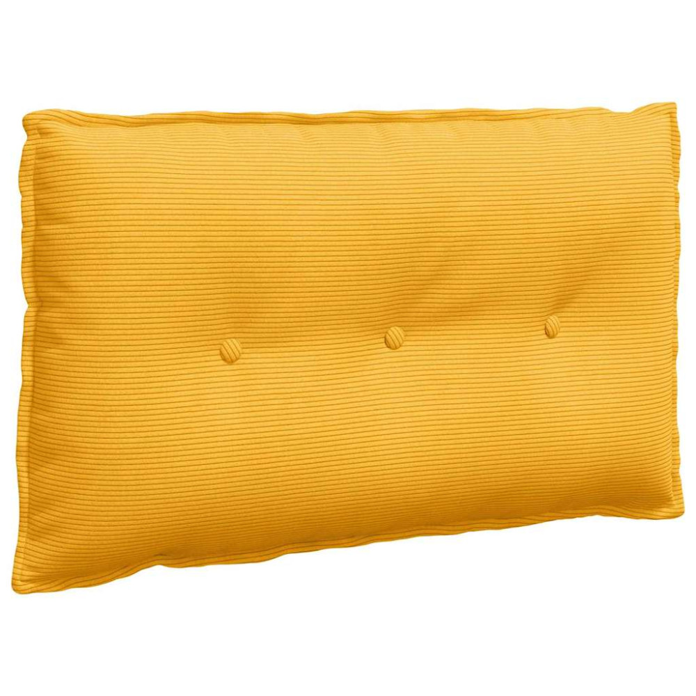 Produktbild för Ryggkudde Ljusgul 80 x 50 cm Kordread tyg