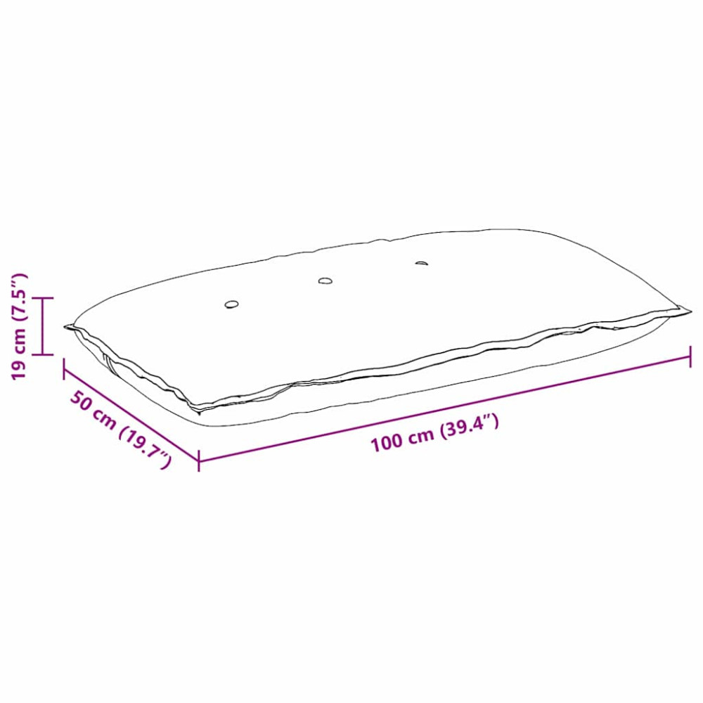 Produktbild för Ryggkudde Jeansblå 100 x 19 x 50 cm tyg