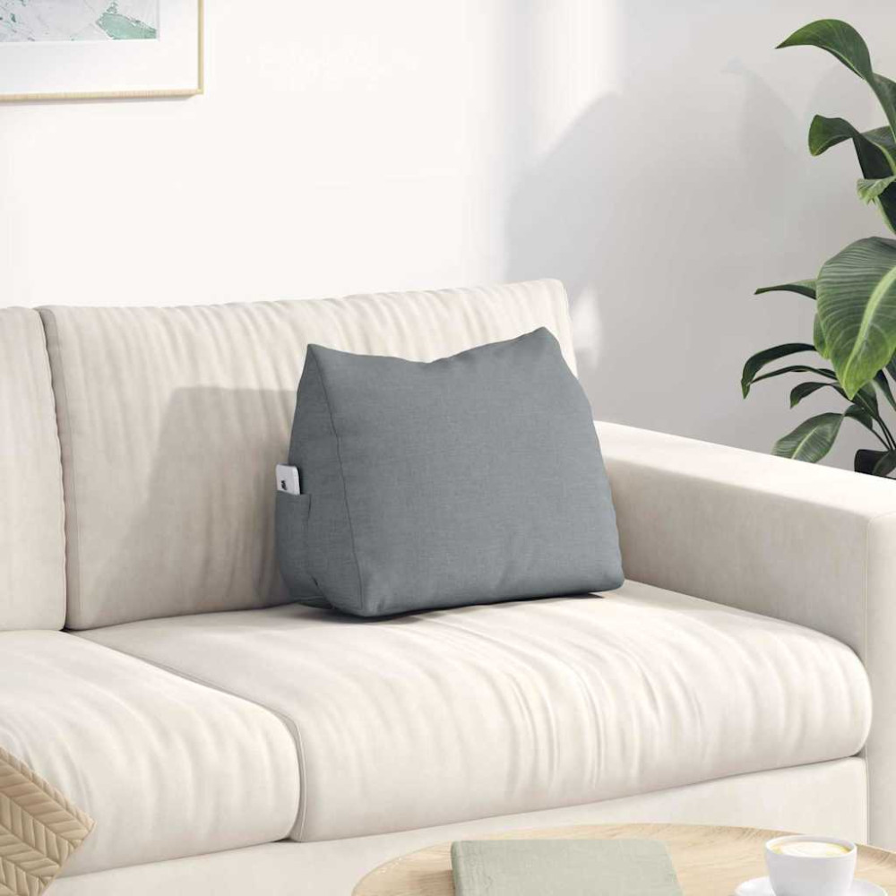 Produktbild för Ryggkudde Ljusgrå 45 x 20 x 35 cm tyg