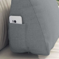 Produktbild för Ryggkudde Ljusgrå 45 x 20 x 35 cm tyg