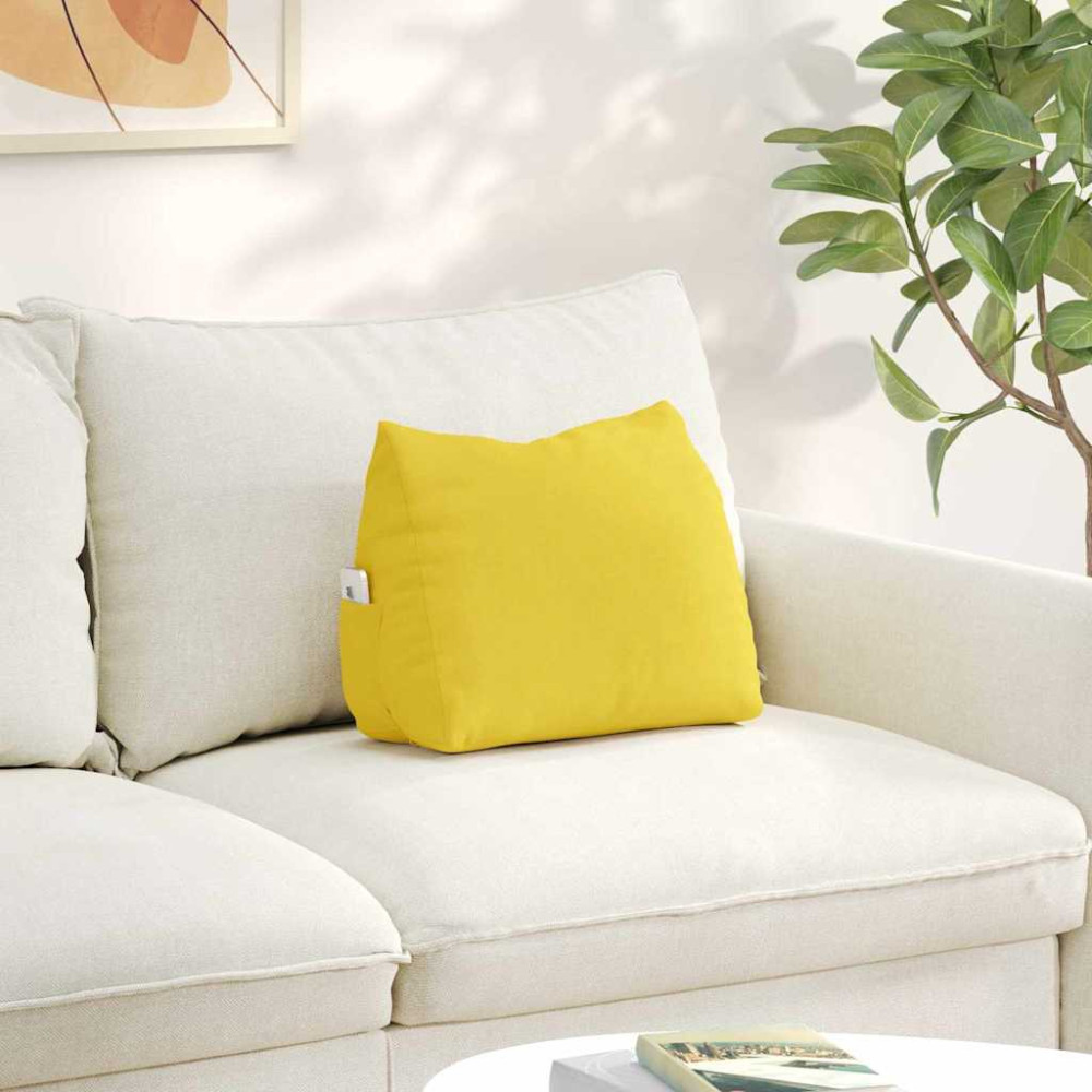 Produktbild för Ryggkudde Ljusgul 45 x 20 x 35 cm tyg