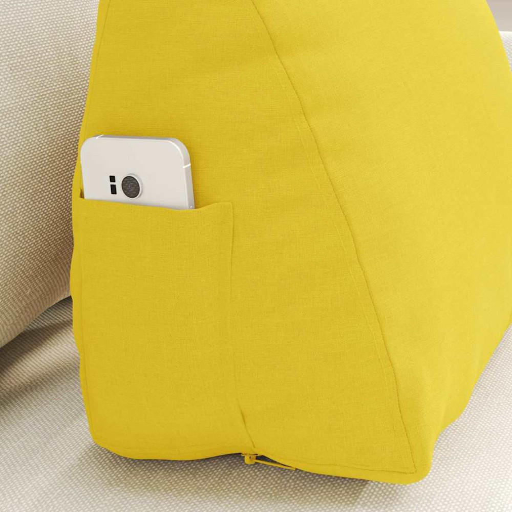 Produktbild för Ryggkudde Ljusgul 45 x 20 x 35 cm tyg
