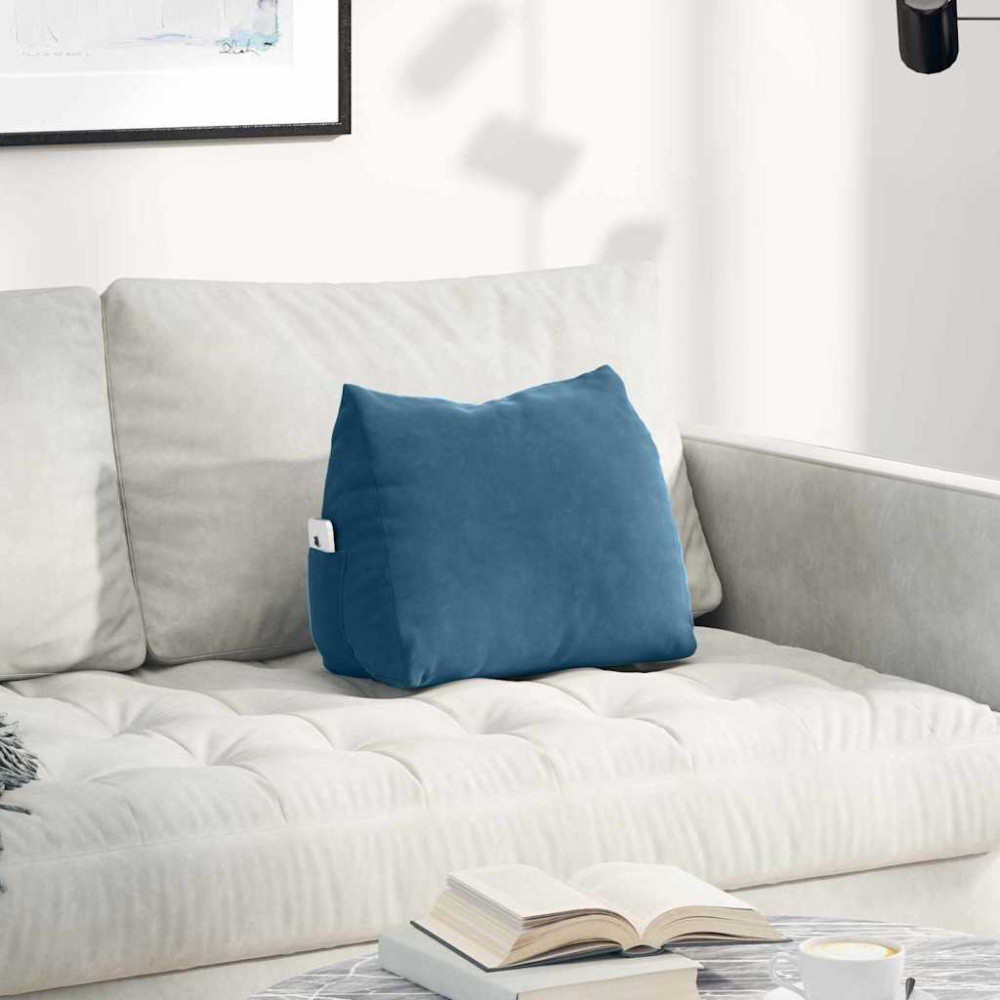 Produktbild för Ryggkudde Blå 45 x 20 x 35 cm Kordread tyg