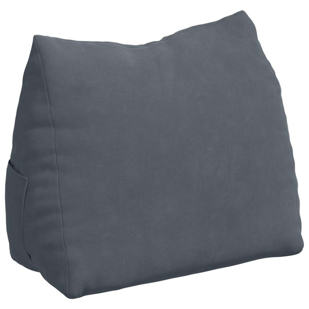 Produktbild för Ryggkudde Mörkgrå 45 x 20 x 35 cm Kordread tyg