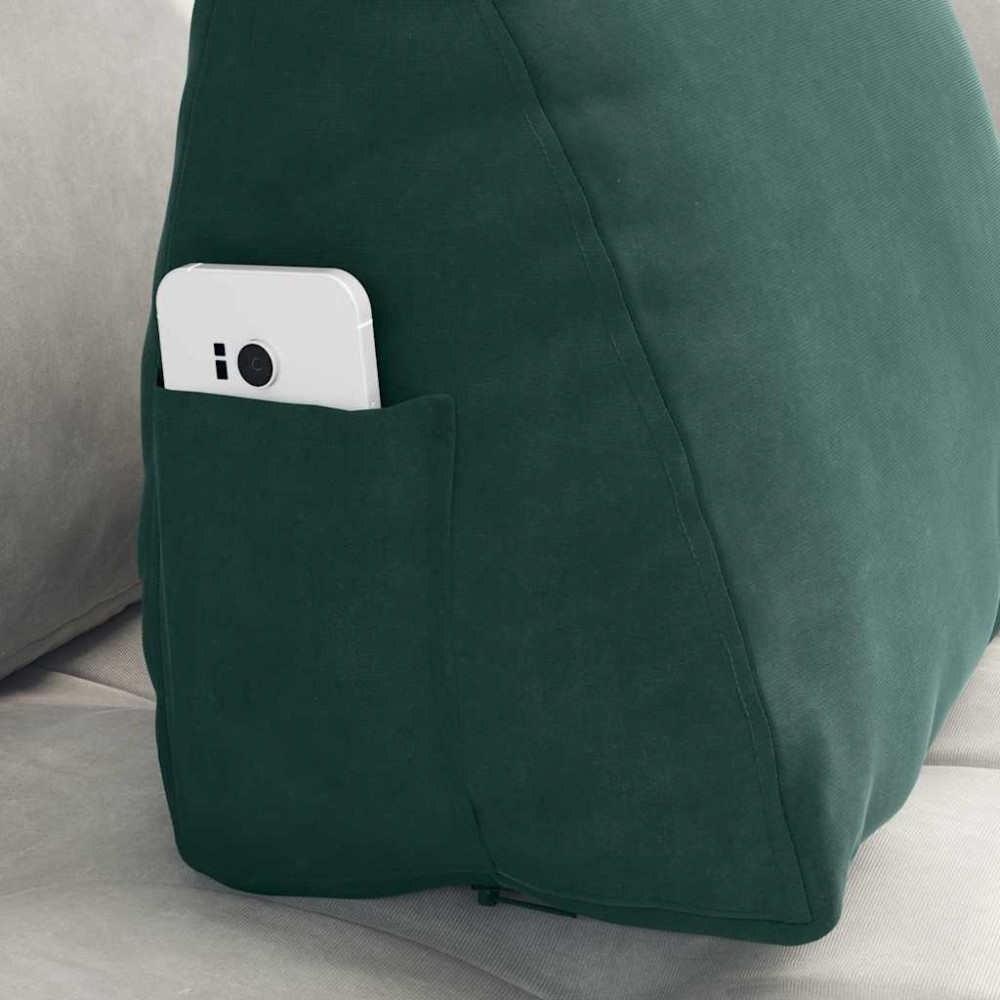 Produktbild för Ryggkudde Mörkgrön 45 x 20 x 35 cm Kordread tyg