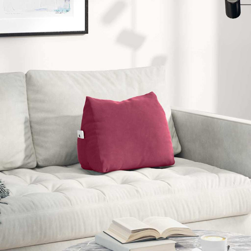 Produktbild för Ryggkudde Vinröd 45 x 20 x 35 cm Kordread tyg