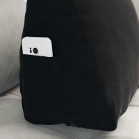 Produktbild för Ryggkudde Svart 45 x 20 x 35 cm Kordread tyg