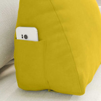 Produktbild för Ryggkudde Gul 45 x 20 x 35 cm Kordread tyg