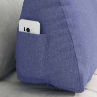 Produktbild för Ryggkudde Jeansblå 60 x 20 x 50 cm tyg