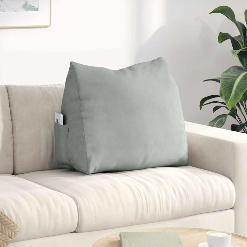 Produktbild för Ryggkudde Ljusgrå 60 x 20 x 50 cm Kordread tyg