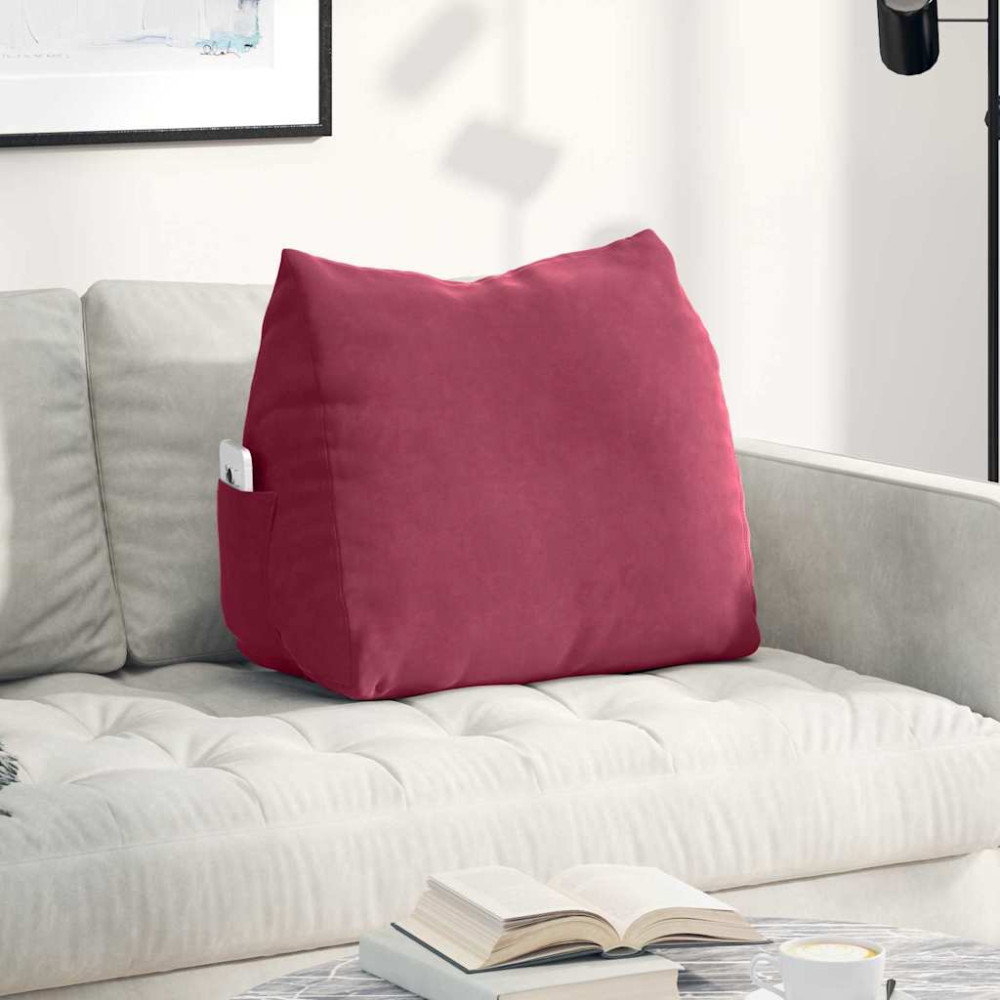 Produktbild för Ryggkudde Vinröd 60 x 20 x 50 cm Kordread tyg