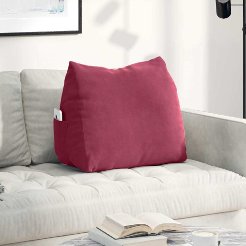 vidaXL Ryggkudde Vinröd 60 x 20 x 50 cm Kordread tyg