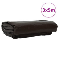 Produktbild för Presenning 650g / m² Brun 3 x 5 m Canvas med PVC-beläggning