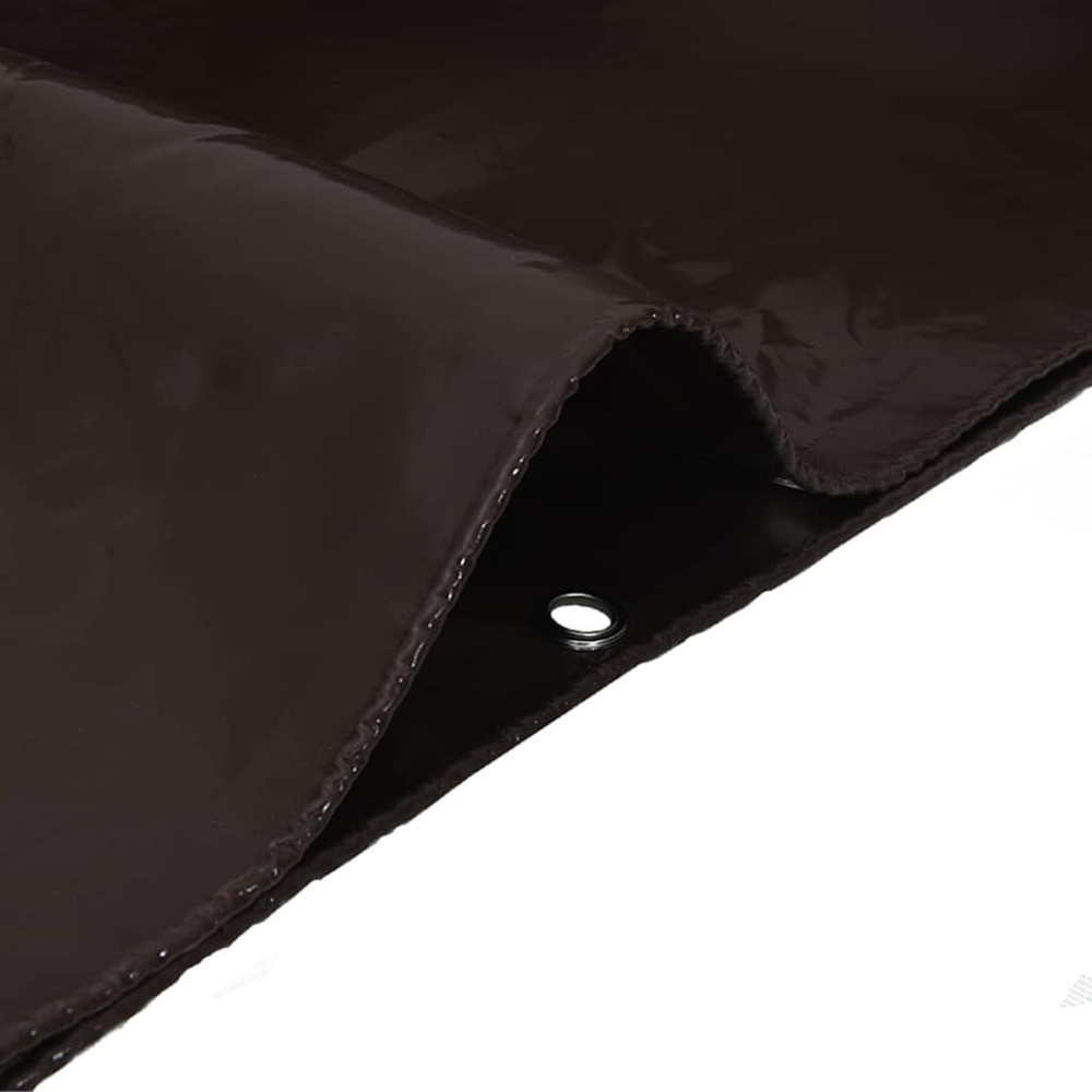 Produktbild för Presenning 650g / m² Brun 4 x 8 m Canvas med PVC-beläggning
