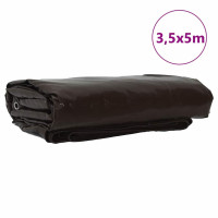 Produktbild för Presenning 650g / m² Brun 3,5 x 5 m Canvas med PVC-beläggning