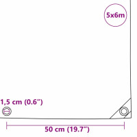 Produktbild för Presenning 650g / m² Brun 5 x 6 m Canvas med PVC-beläggning