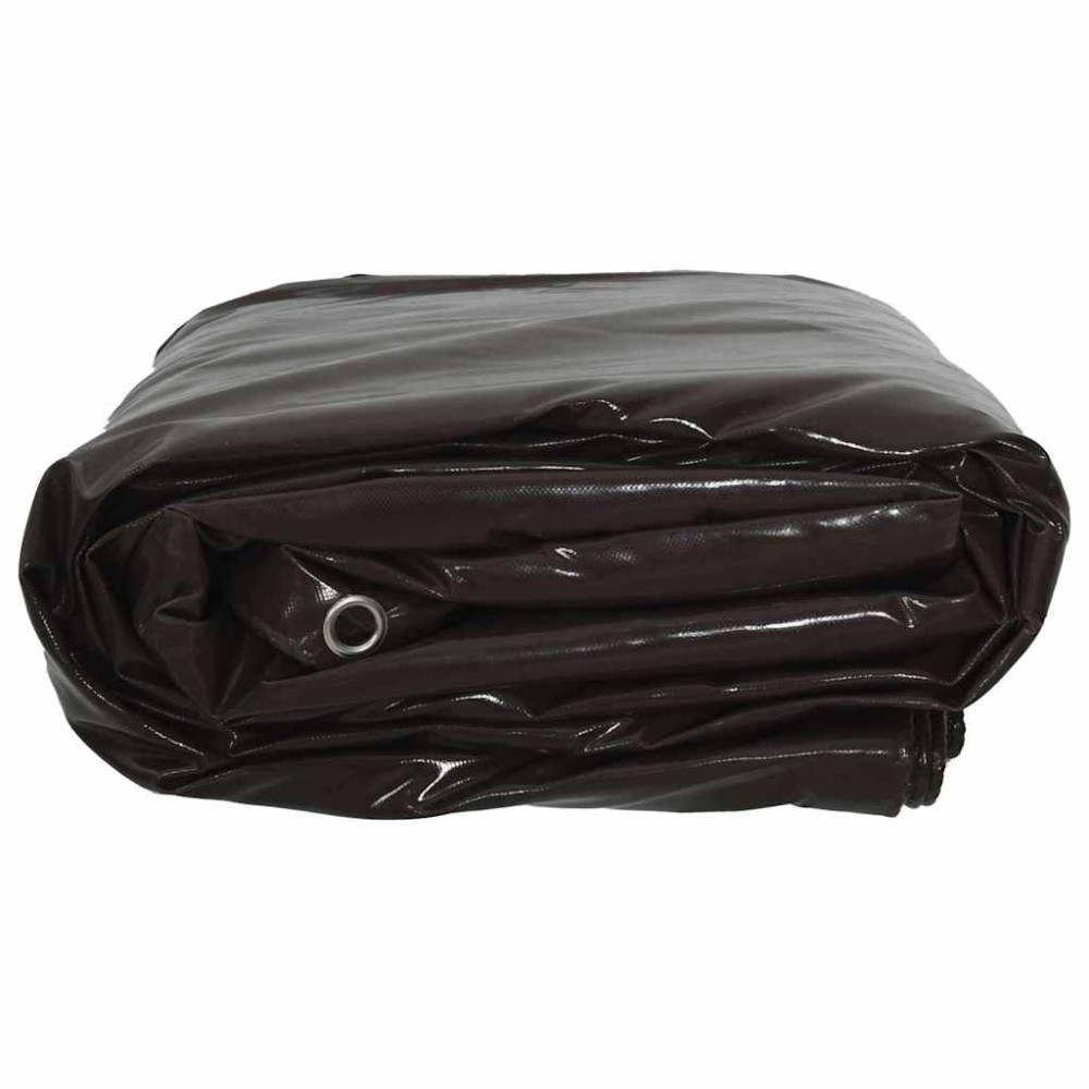 Produktbild för Presenning 650g / m² Brun 5 x 6 m Canvas med PVC-beläggning