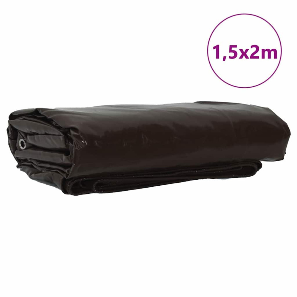 Produktbild för Presenning 650g / m² Brun 1,5 x 2 m Canvas med PVC-beläggning