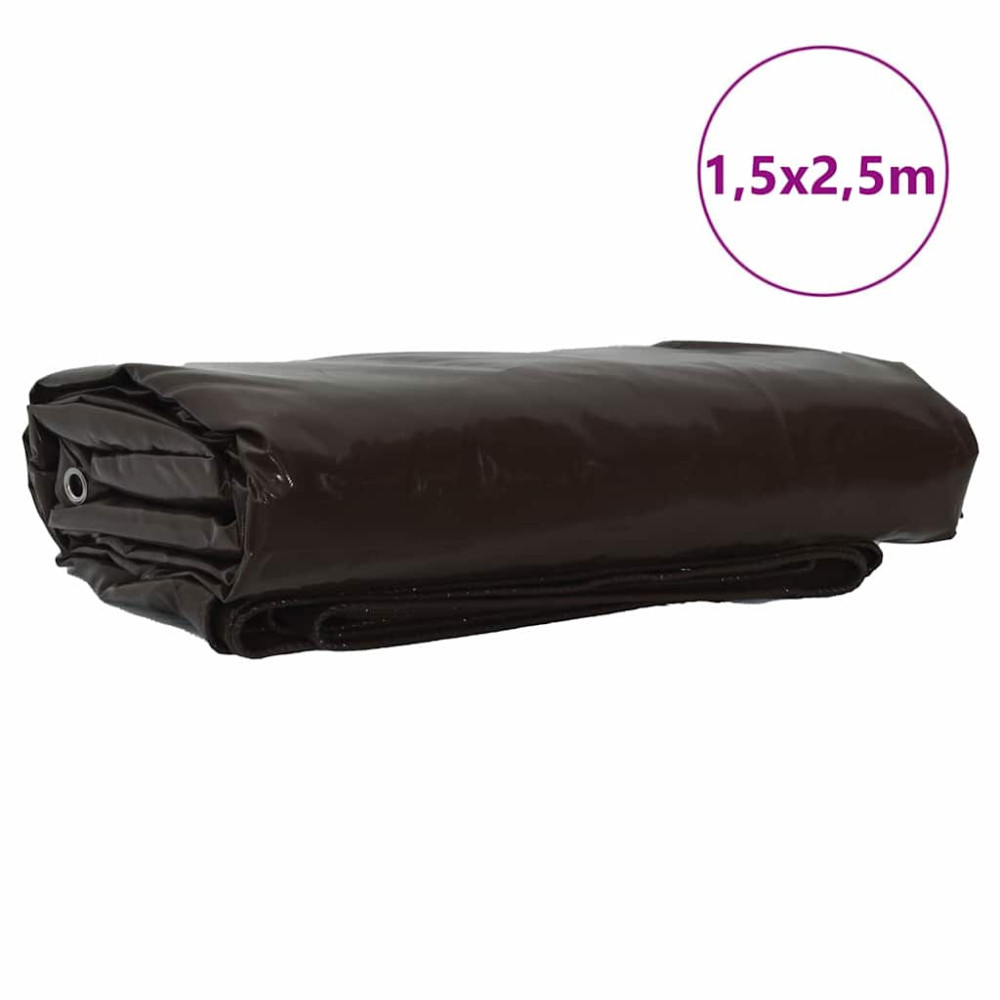 Produktbild för Presenning 650g / m² Brun 1,5 x 2,5 m Canvas med PVC-beläggning