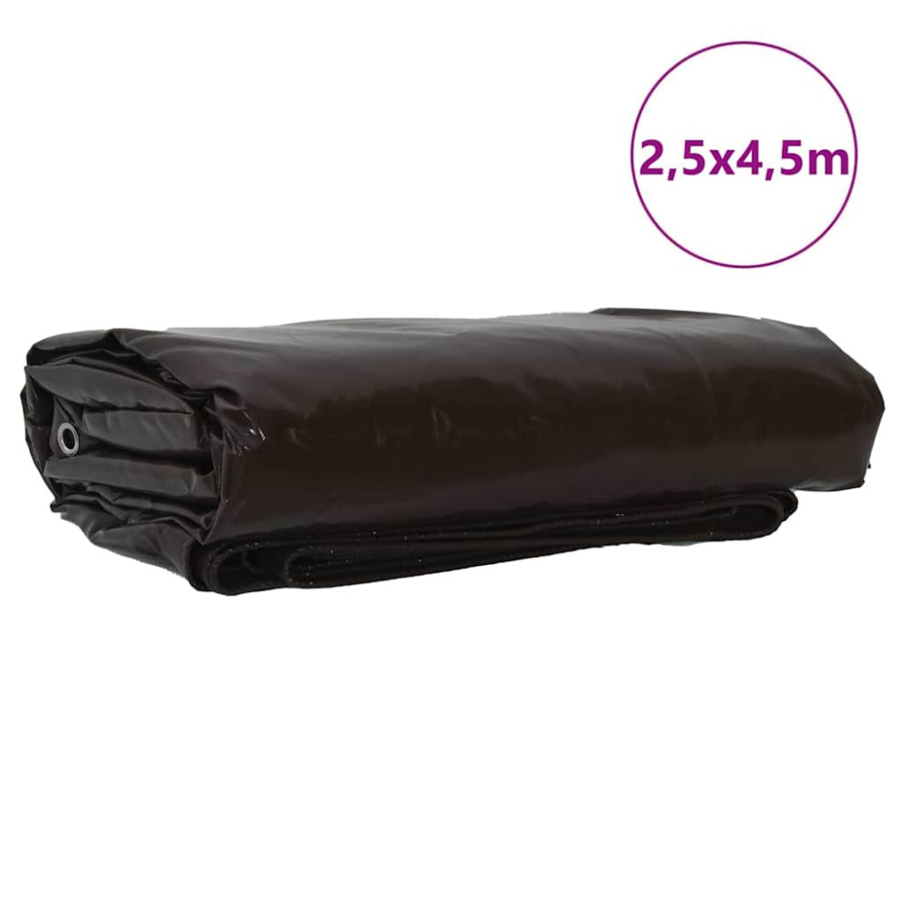 Produktbild för Presenning 650g / m² Brun 2,5 x 4,5 m Canvas med PVC-beläggning