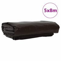 Produktbild för Presenning 650g / m² Brun 5 x 8 m Canvas med PVC-beläggning