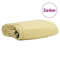 Produktbild för Presenning 650g / m² Beige 3 x 4 m Canvas med PVC-beläggning