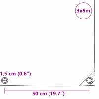 Produktbild för Presenning 650g / m² Beige 3 x 5 m Canvas med PVC-beläggning