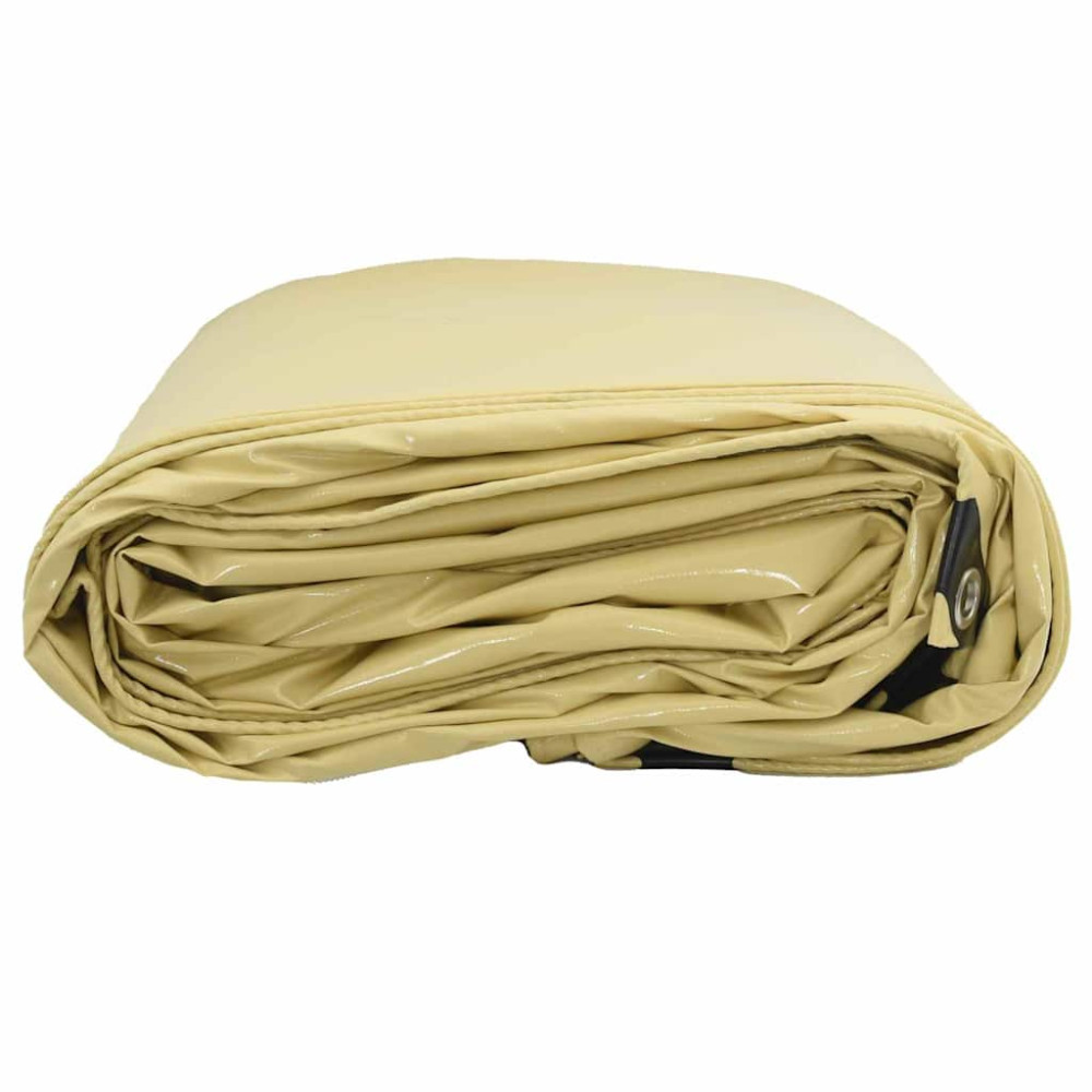Produktbild för Presenning 650g / m² Beige 3 x 6 m Canvas med PVC-beläggning