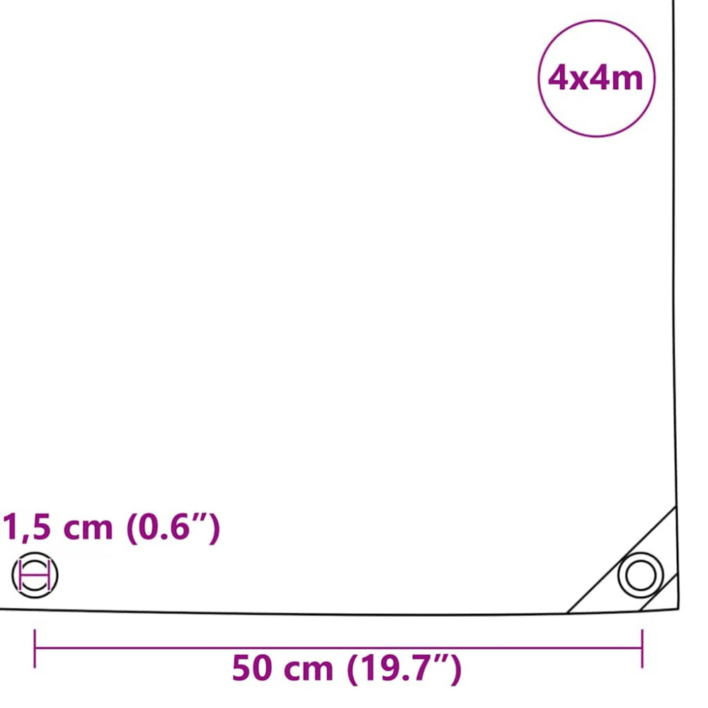 Produktbild för Presenning 650g / m² Beige 4 x 4 m Canvas med PVC-beläggning