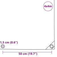 Produktbild för Presenning 650g / m² Beige 4 x 4 m Canvas med PVC-beläggning