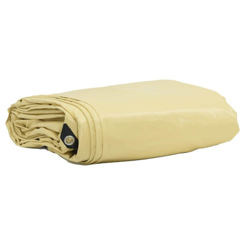 vidaXL Presenning 650g / m² Beige 4 x 5 m Canvas med PVC-beläggning