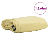 Produktbild för Presenning 650g / m² Beige 1,5 x 6 m Canvas med PVC-beläggning