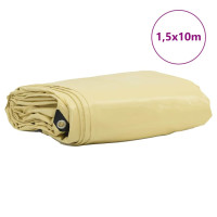 Produktbild för Presenning 650g / m² Beige 1,5 x 10 m Canvas med PVC-beläggning