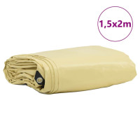 Produktbild för Presenning 650g / m² Beige 1,5 x 2 m Canvas med PVC-beläggning