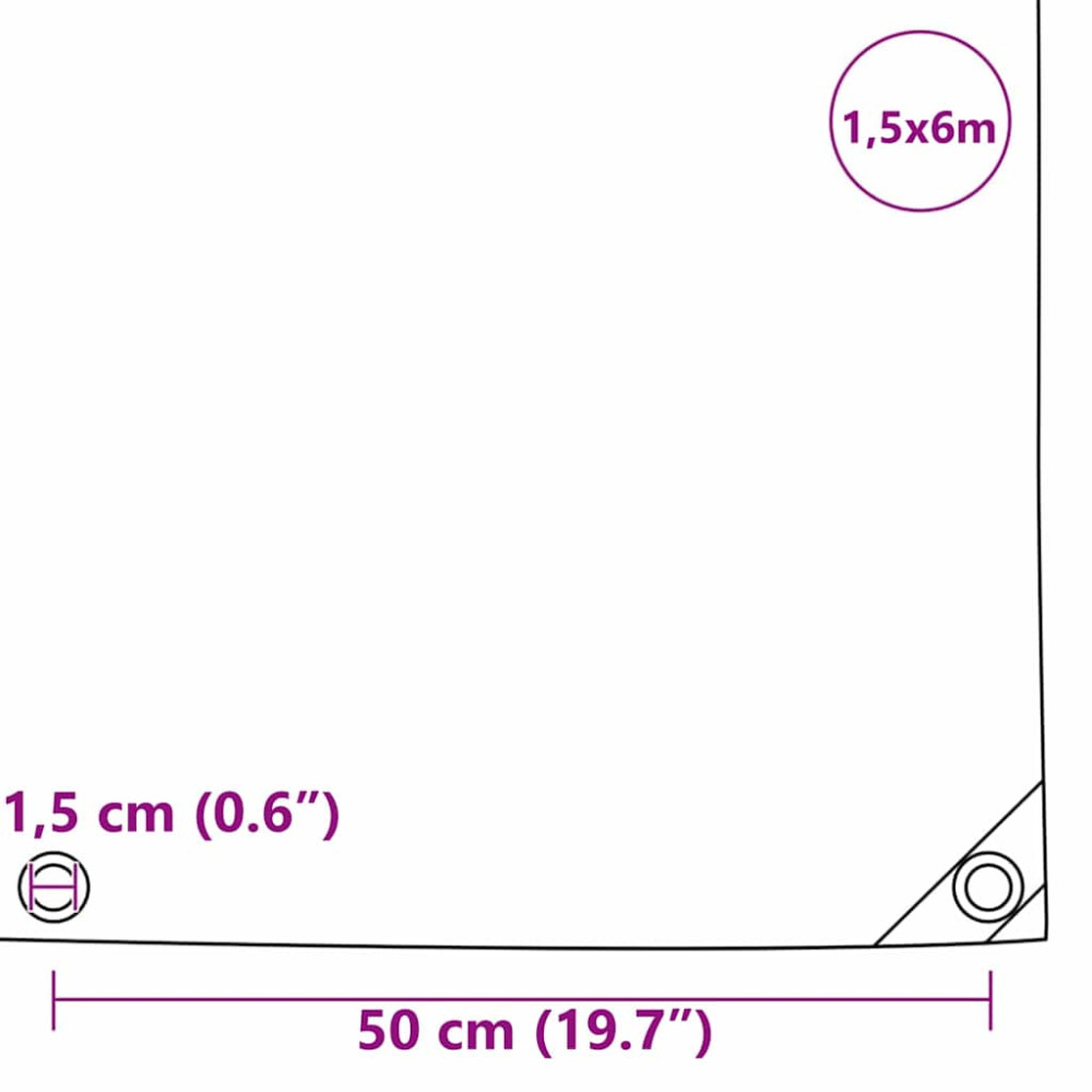 Produktbild för Presenning 650g / m² Olivgrön 1,5 x 6 m Canvas med PVC-beläggning