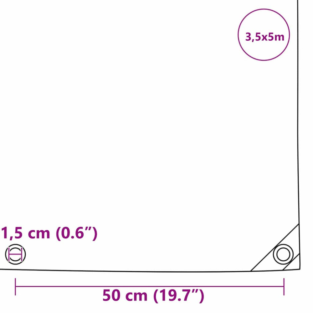 Produktbild för Presenning 650g / m² Olivgrön 3,5 x 5 m Canvas med PVC-beläggning