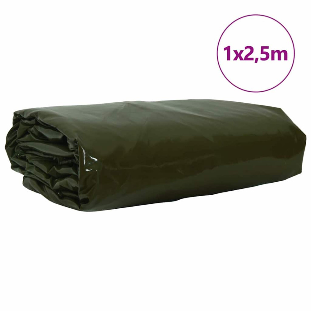 Produktbild för Presenning 650g / m² Olivgrön 1 x 2,5 m Canvas med PVC-beläggning