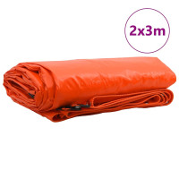 Produktbild för Presenning 650g / m² Orange 2 x 3 m Canvas med PVC-beläggning