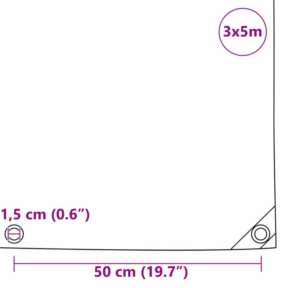 Produktbild för Presenning 650g / m² Orange 3 x 5 m Canvas med PVC-beläggning