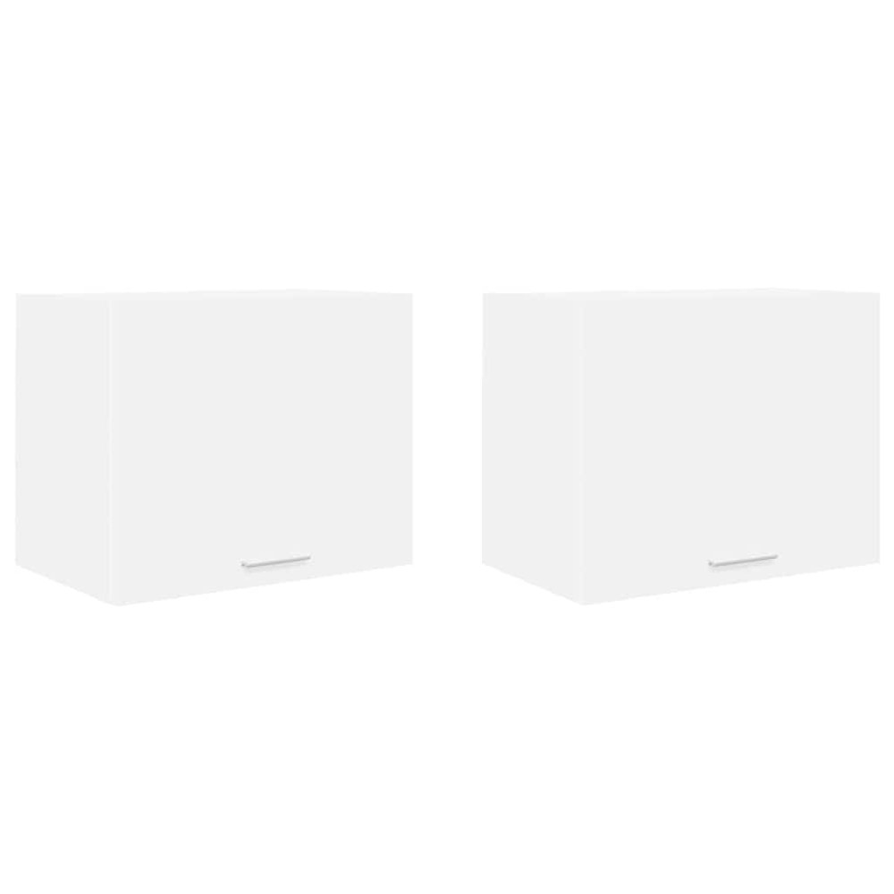 Produktbild för Hängande skåp 2 pcs Vit 50 x 31 x 40 cm Konstruerat trä