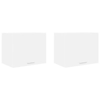 Produktbild för Hängande skåp 2 pcs Vit 50 x 31 x 40 cm Konstruerat trä